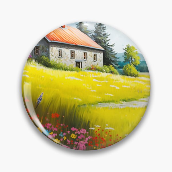 Artikelvorschau, Countryside dotted with colorful wildflowers Painting #5 entworfen und verkauft von Artistic Pandas.