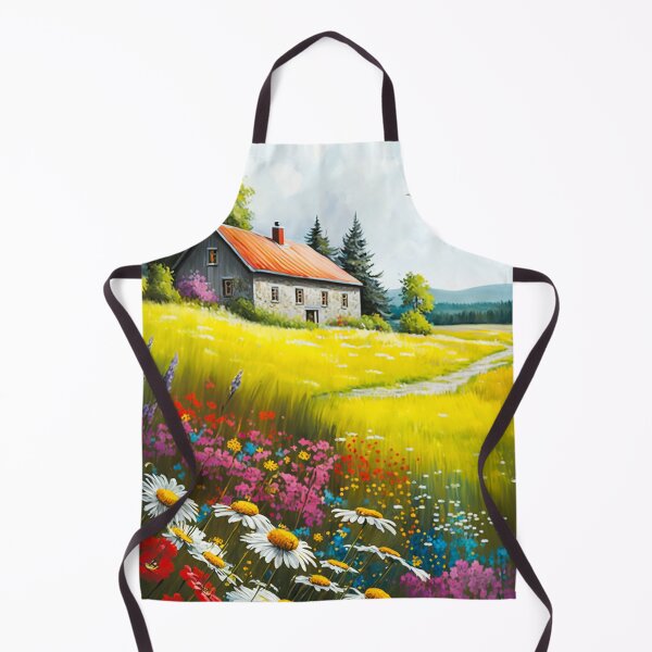 Artikelvorschau, Countryside dotted with colorful wildflowers Painting #5 entworfen und verkauft von Artistic Pandas.