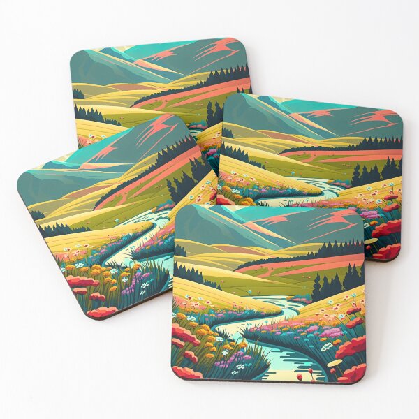 Item preview, Countryside dotted with colorful wildflowers Painting #6 designed and sold by Artistic Pandas.