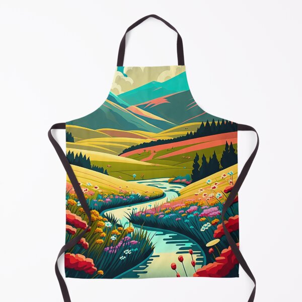 Artikelvorschau, Countryside dotted with colorful wildflowers Painting #6 entworfen und verkauft von Artistic Pandas.