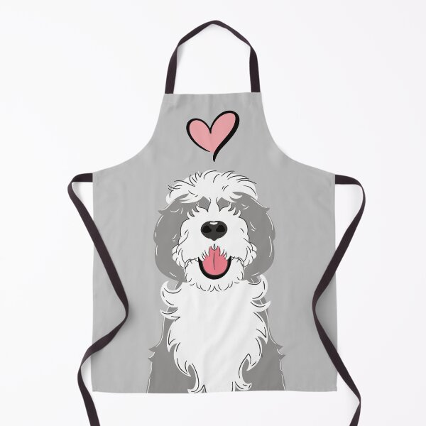 Item preview, LOVE Gray Grey and White Sheepadoodle 2 designed and sold by Lulupainting.