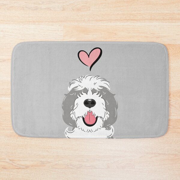 Item preview, LOVE Gray Grey and White Sheepadoodle 2 designed and sold by Lulupainting.