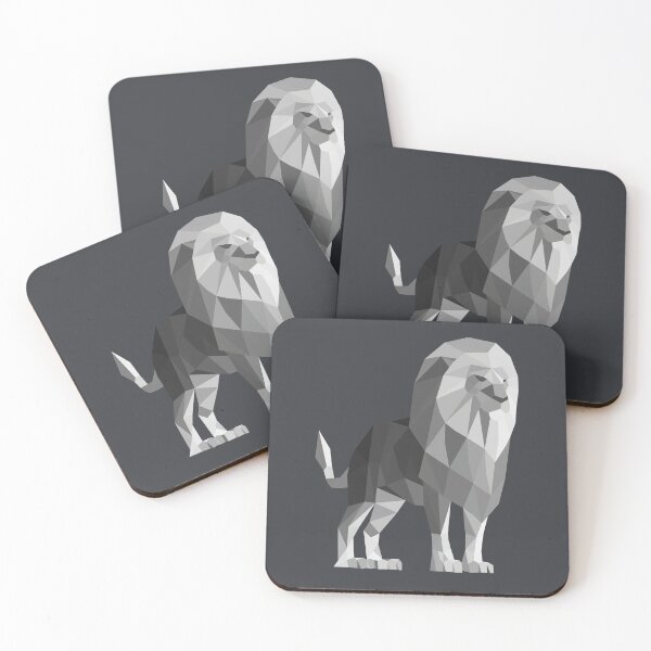 Item preview, Grey Low Poly Lion designed and sold by shaldesign.