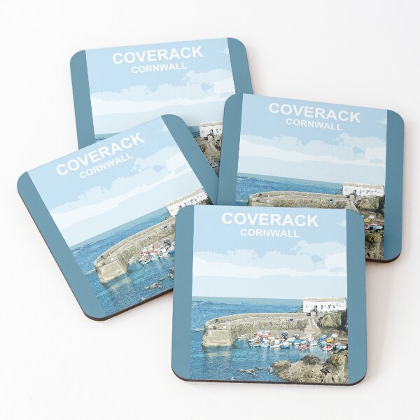 Item preview, Coverack Cornwall. Cornish gift. Travel poster designed and sold by BarbaraGlebska.