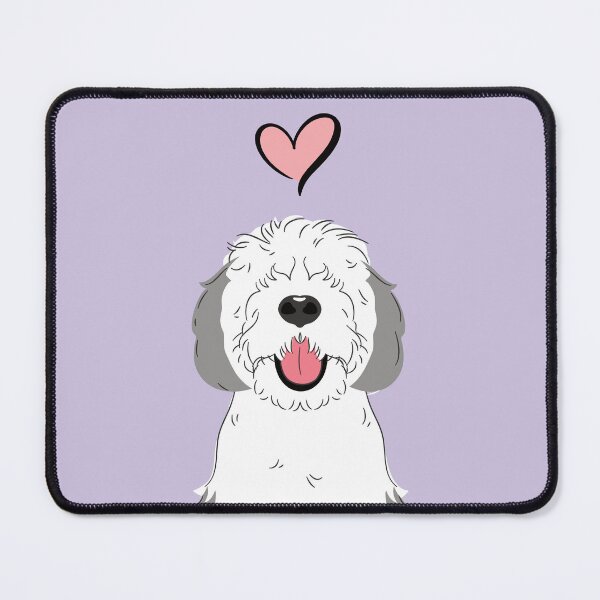Item preview, LOVE Gray Grey and White Sheepadoodle 3 designed and sold by Lulupainting.