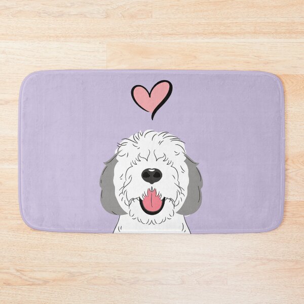 Item preview, LOVE Gray Grey and White Sheepadoodle 3 designed and sold by Lulupainting.