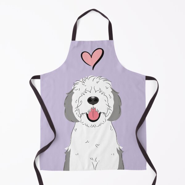 Item preview, LOVE Gray Grey and White Sheepadoodle 3 designed and sold by Lulupainting.