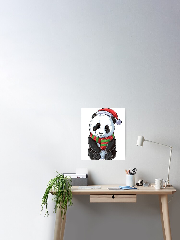 Poster for Sale avec l'œuvre « Panda de Noël T-shirt Père Noël