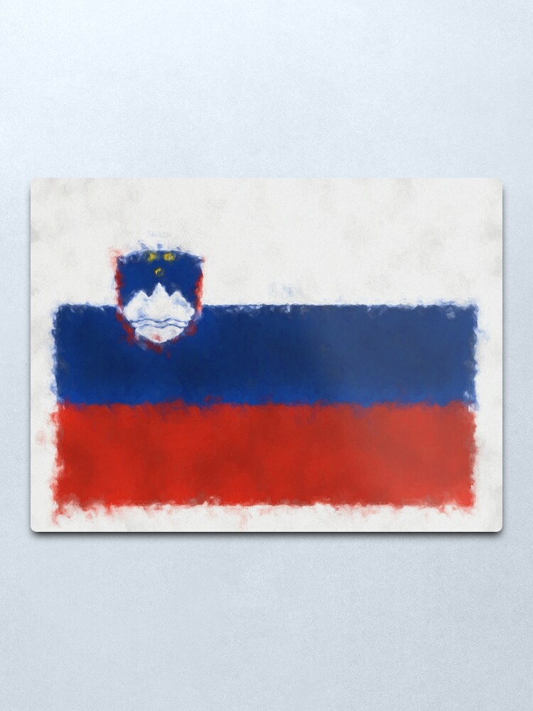 Alternate view of Slovenia Flag Reworked No. 66, Series 5 Metal Print