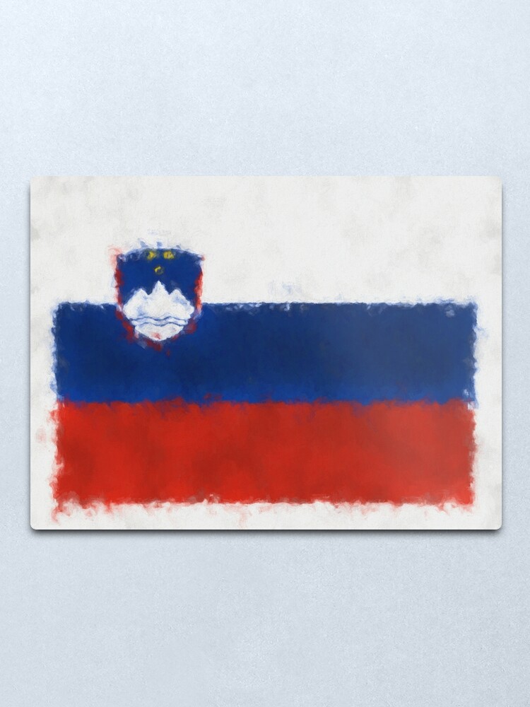 Alternate view of Slovenia Flag Reworked No. 66, Series 5 Metal Print