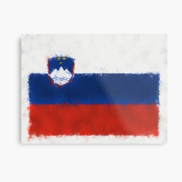 Slovenia Flag Reworked No. 66, Series 5 Metal Print