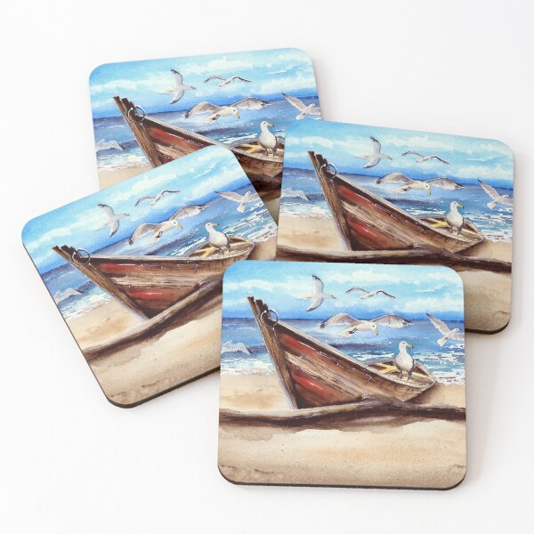 Item preview, Watercolor picture of an old fishing boat designed and sold by MaryWatercolor.