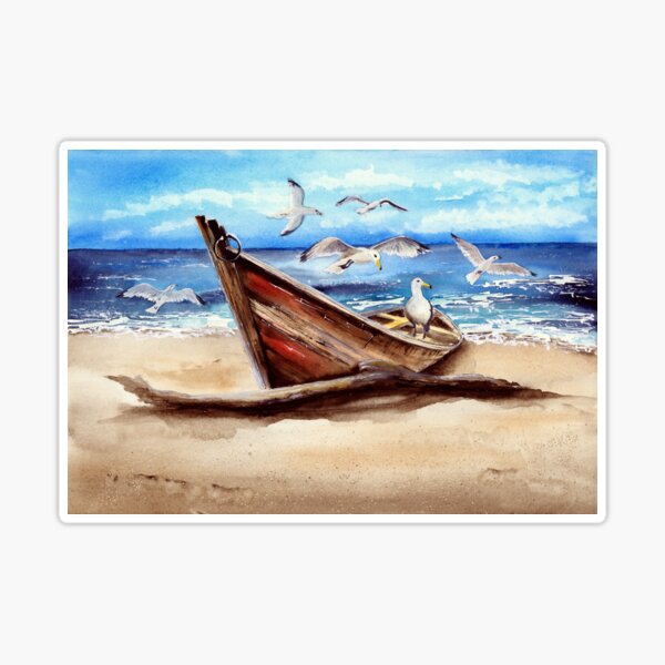 Watercolor picture of an old fishing boat Graphic T-Shirt for