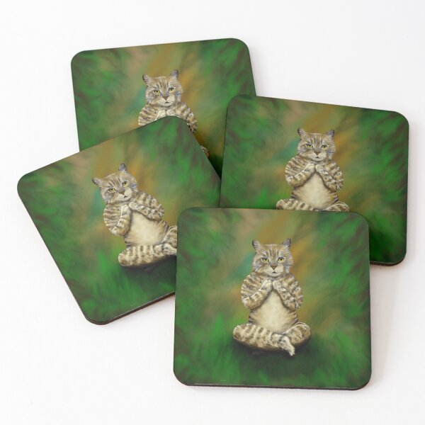 Item preview, BREATHE IN, RAGE OUT - MEDITATING YOGA CAT designed and sold by Danicus666.