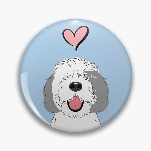 Item preview, Gray Grey and White Sheepadoodle 4 designed and sold by Lulupainting.