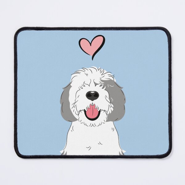 Item preview, Gray Grey and White Sheepadoodle 4 designed and sold by Lulupainting.