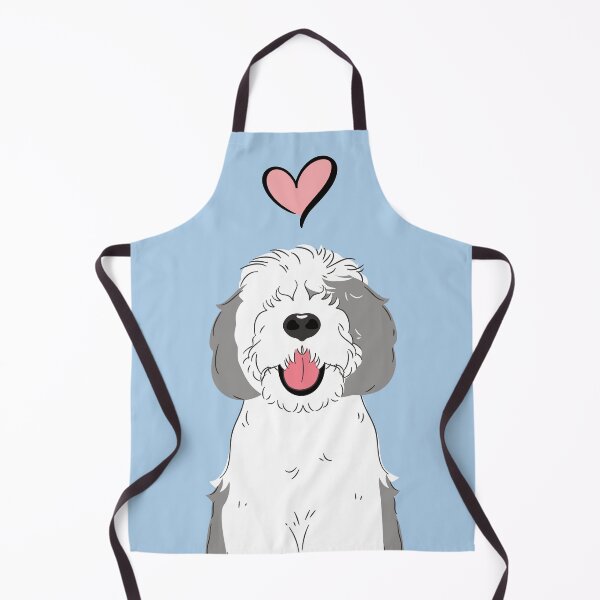 Item preview, Gray Grey and White Sheepadoodle 4 designed and sold by Lulupainting.