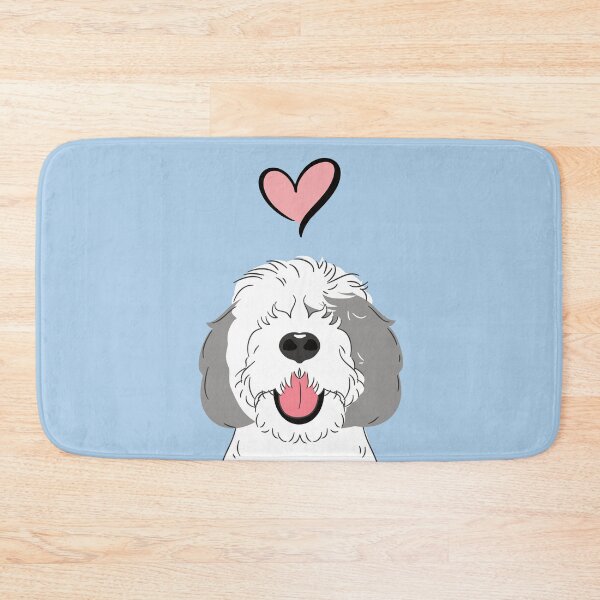 Item preview, Gray Grey and White Sheepadoodle 4 designed and sold by Lulupainting.