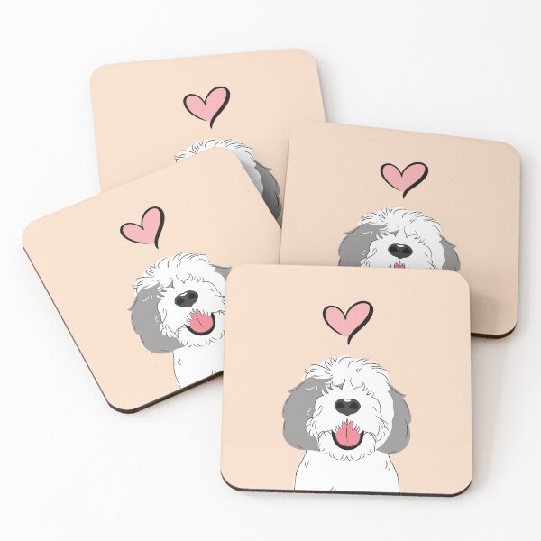 Item preview, Gray Grey and White Sheepadoodle 6 designed and sold by Lulupainting.