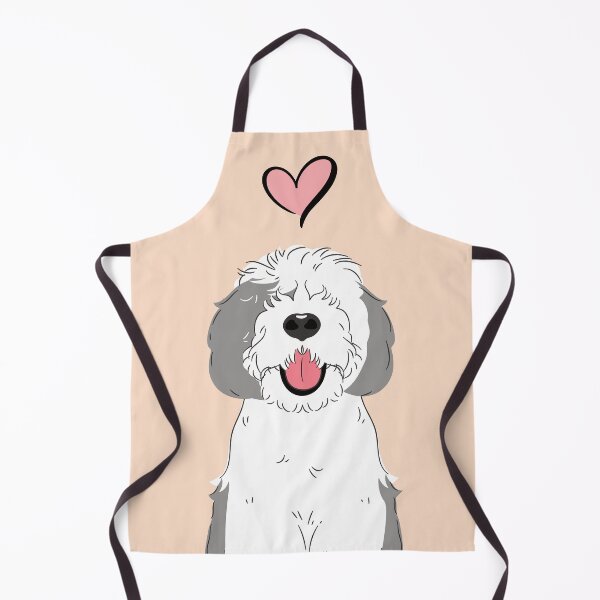 Item preview, Gray Grey and White Sheepadoodle 6 designed and sold by Lulupainting.