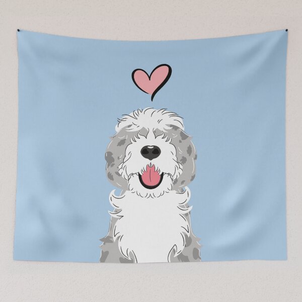Item preview, Blue Merle Sheepadoodle 1 designed and sold by Lulupainting.