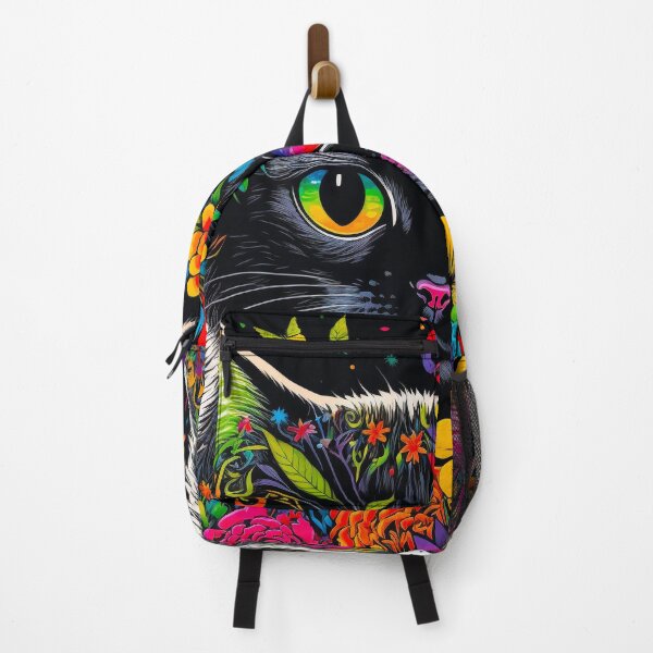 Item preview, a cute 70's retro hippie black cat designed and sold by popurbanart.