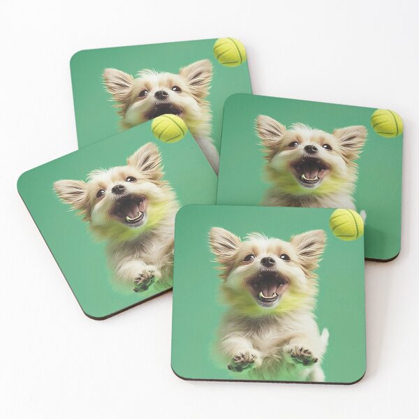 Item preview, Happy Puppy Jumping Tennis Ball Funny Movement with Tennis Ball designed and sold by ArtfulAmbitions.