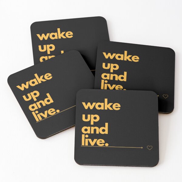 Item preview, wake up and live. shirt | Motivational quote | wall art | Minimalist | gift | friends | mindfulness | eye catcher | Clever sayings designed and sold by JoWillem.