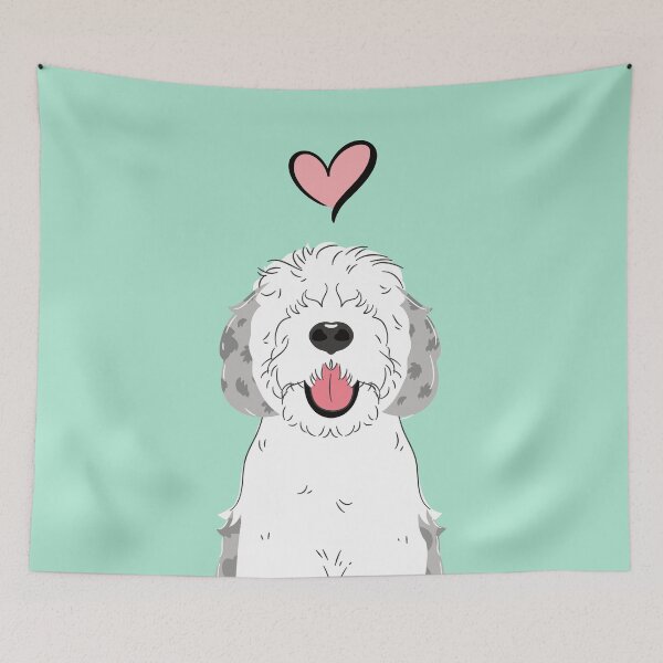 Item preview, Blue Merle Sheepadoodle 2 designed and sold by Lulupainting.