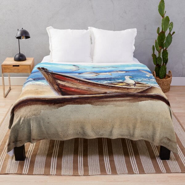 Item preview, Watercolor picture of an old fishing boat designed and sold by MaryWatercolor.