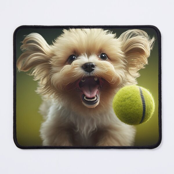 Item preview, Dog Chasing Tennis Ball Happy Puppy Dog designed and sold by ArtfulAmbitions.