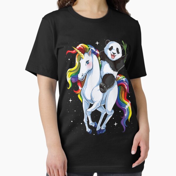 Item preview, Panda Riding Unicorn Shirt Funny Meme Rainbow T-shirt Gifts for Panda Lovers designed and sold by LiqueGifts.