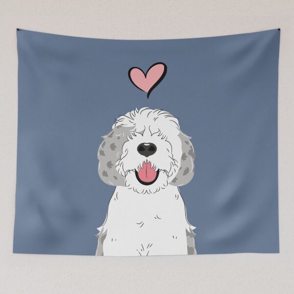 Item preview, Blue Merle Sheepadoodle 4 designed and sold by Lulupainting.