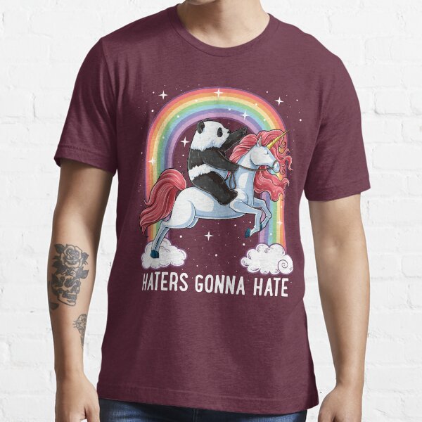 "Panda Riding Unicorn T Shirt Haters Gonna Hate Rainbow Gifts for Panda Lovers" Tshirt for Sale