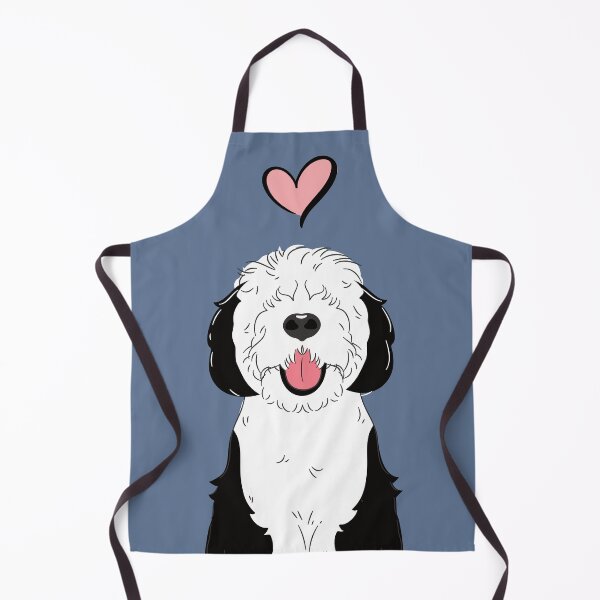 Item preview, LOVE Black and White Sheepadoodle 6 - navy designed and sold by Lulupainting.