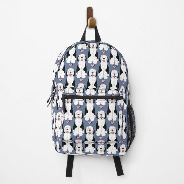 Item preview, LOVE Black and White Sheepadoodle 6 - navy designed and sold by Lulupainting.
