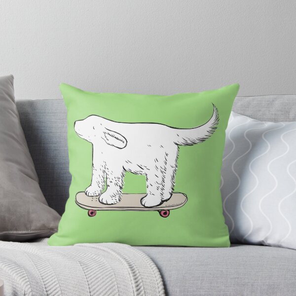 Item preview, White labrador skater on yasmine green designed and sold by Itsdomd.