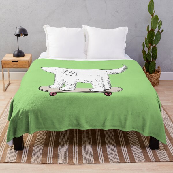 Item preview, White labrador skater on yasmine green designed and sold by Itsdomd.