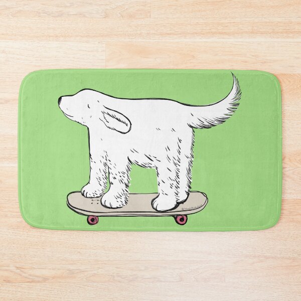 Item preview, White labrador skater on yasmine green designed and sold by Itsdomd.