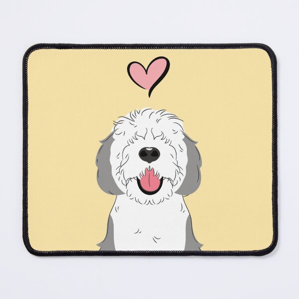 Item preview, Gray Grey and White Sheepadoodle 5 designed and sold by Lulupainting.