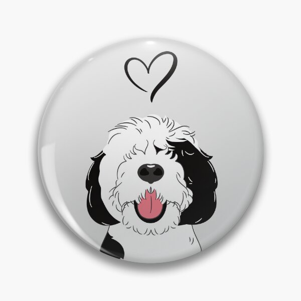 Item preview, LOVE Black and White Sheepadoodle 7 - gray designed and sold by Lulupainting.