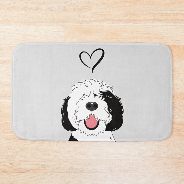 Item preview, LOVE Black and White Sheepadoodle 7 - gray designed and sold by Lulupainting.