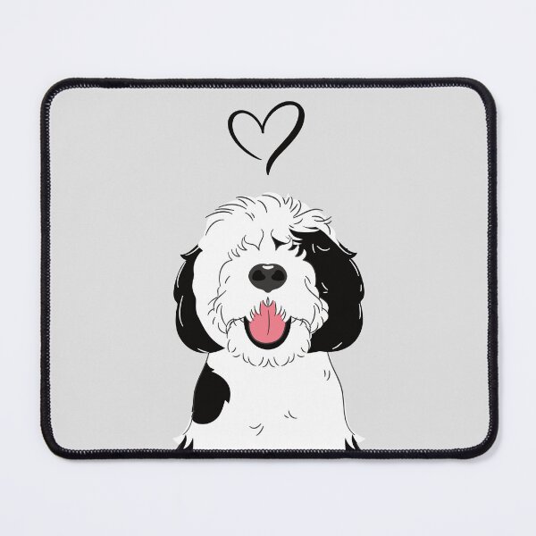 Item preview, LOVE Black and White Sheepadoodle 7 - gray designed and sold by Lulupainting.