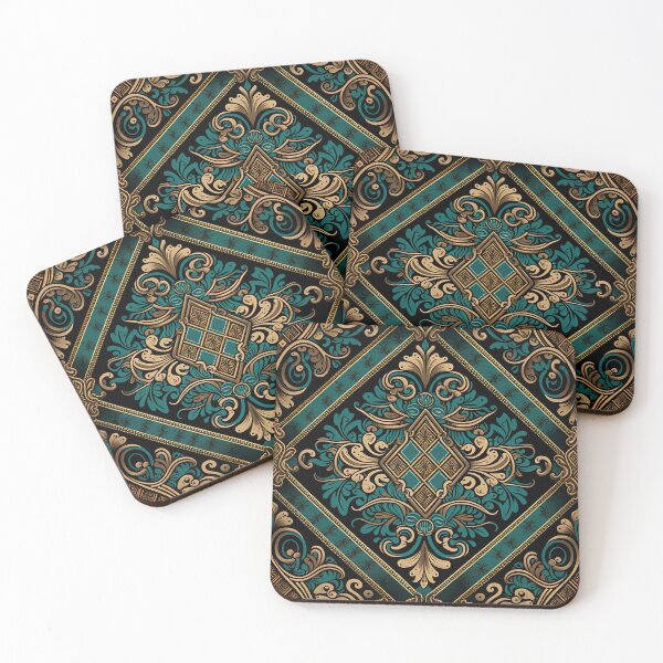Item preview, ornamental teal plaid style designed and sold by Juliascutecornr.