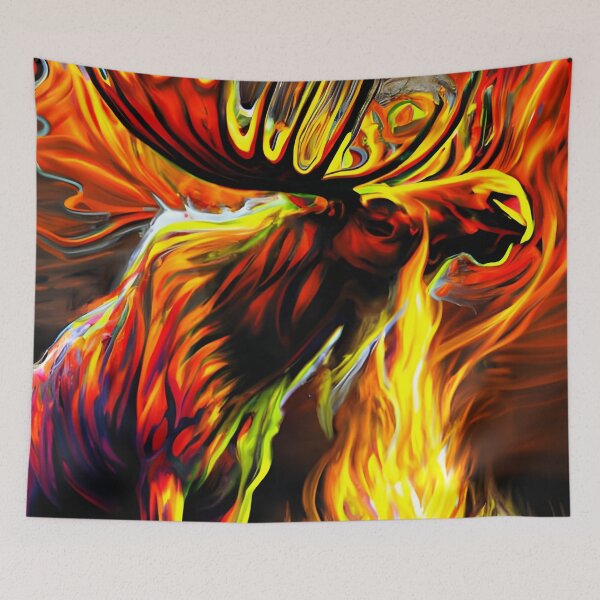 Item preview, Fire Moose, Ai Generated Art  designed and sold by ACC .