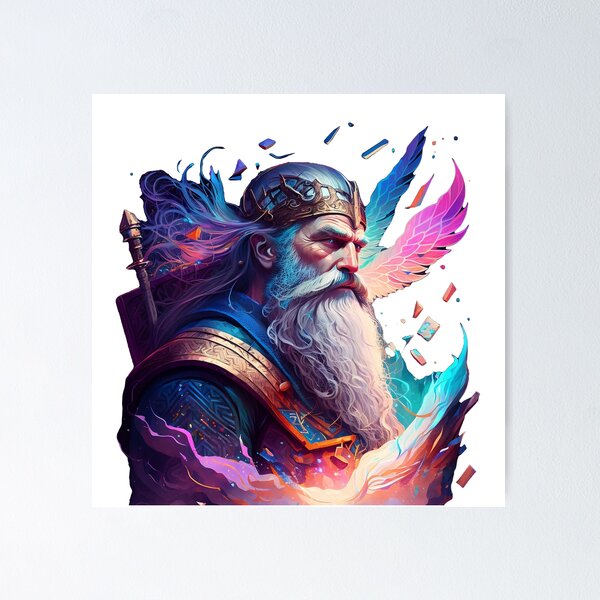Aperçu de l'œuvre Odin, le père de tout - Dieu nordique de la sagesse et de la guerre créée et vendue par nzanzuh.