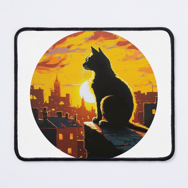 Item preview, Cat Watching Sunset Scene designed and sold by okamitouch.