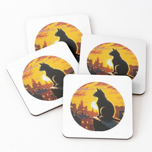 Item preview, Cat Watching Sunset Scene designed and sold by okamitouch.