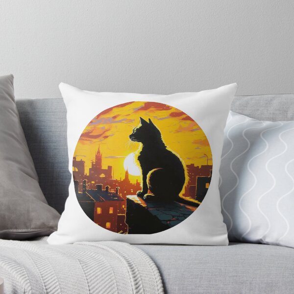 Item preview, Cat Watching Sunset Scene designed and sold by okamitouch.