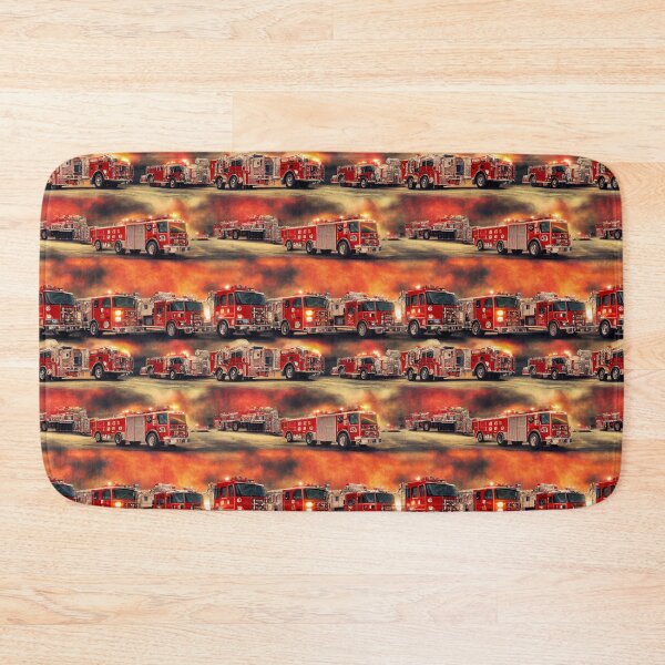 Item preview, Firefighting firetrucks in smoke and fire designed and sold by YeKnot.